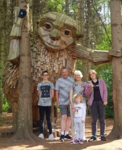 Family in the forest