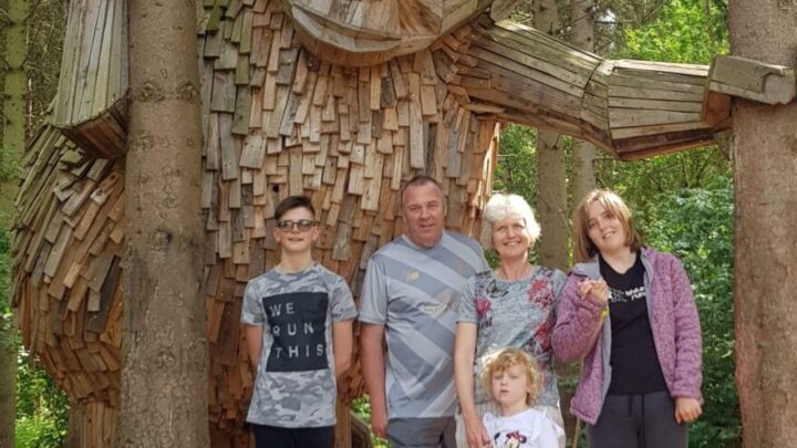 Family in the forest