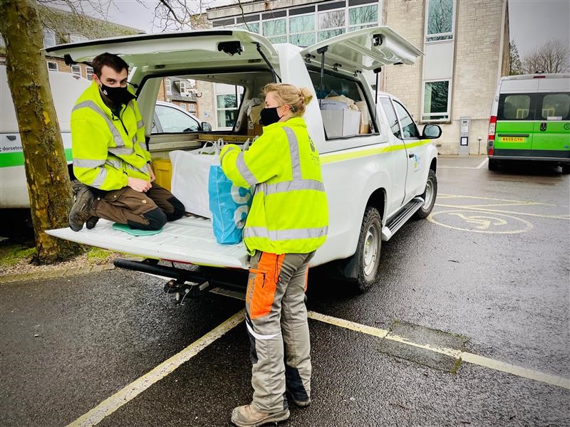 Dorset's countryside rangers helping to deliver the holiday bundles