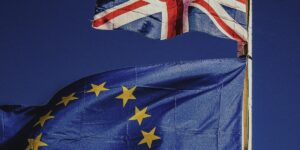 Union Jack and European Union flags