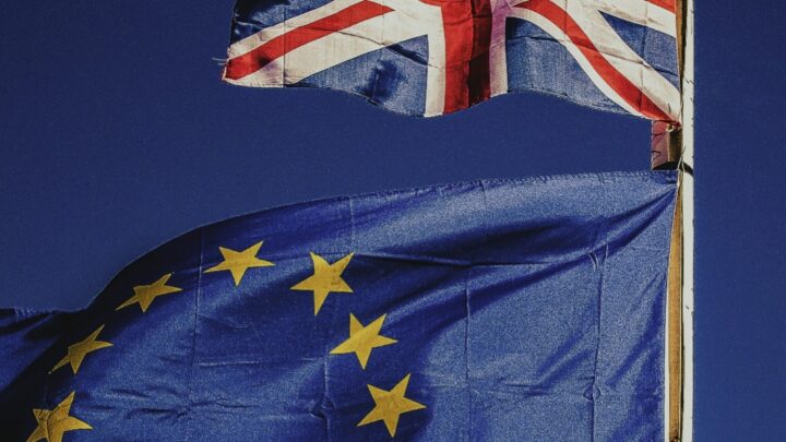 Union Jack and European Union flags