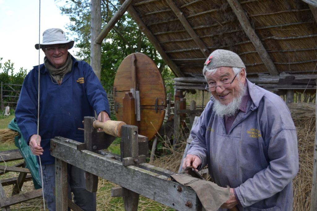 Colin Alborough and Clive Perrin, volunteers at the Ancient Technology Centre