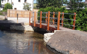 The new Charminster Footbridge in place and work finished
