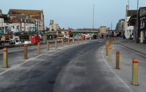 Custom House Quay temporary layout with parking removed