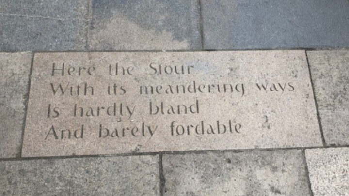 inscribed paving slab