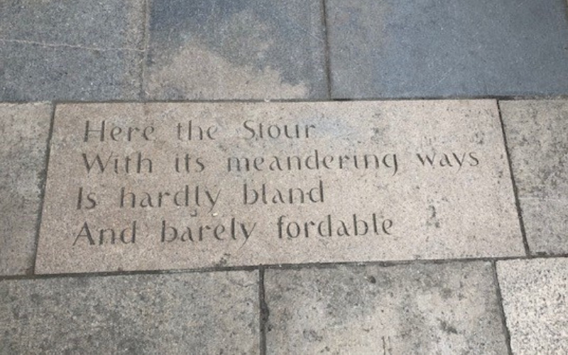 inscribed paving slab