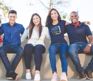A photo of a group of young people