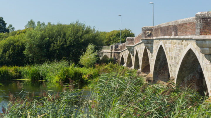 Looking across the River Stour with Julian's Bridge visible