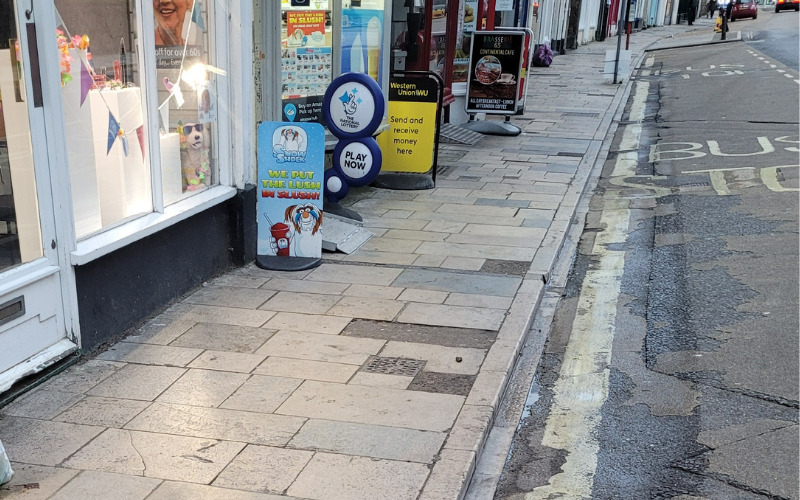 A section of old paving set to be replaced in the New Year
