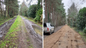 before and after image of section of trailway