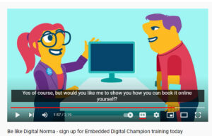 A screenshot of animated digital Norma youtube video