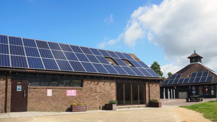 Solar panels at Avon Heath Country Park
