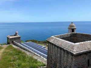 Solar panels at Durlston Castle