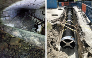 old culvert and new pipe