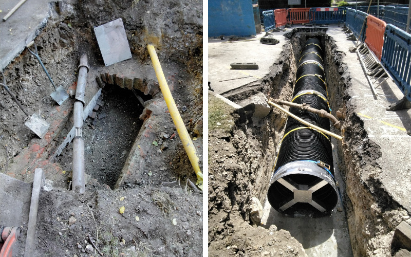 culvert work in progress
