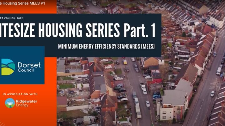 Arial view of housing estate with title Bitesize housing series for landlords