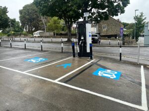 EV charge point at Old Market Yard car park