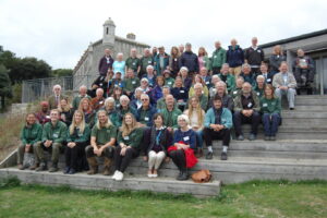 Volunteers, staff, funders and partners at Durlston Castle