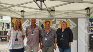 Cllr Belinda Bawden, Cllr Dave Bolwell, Cllr Mark Roberts and Cllr Laura Beddow at t sofa sessions event