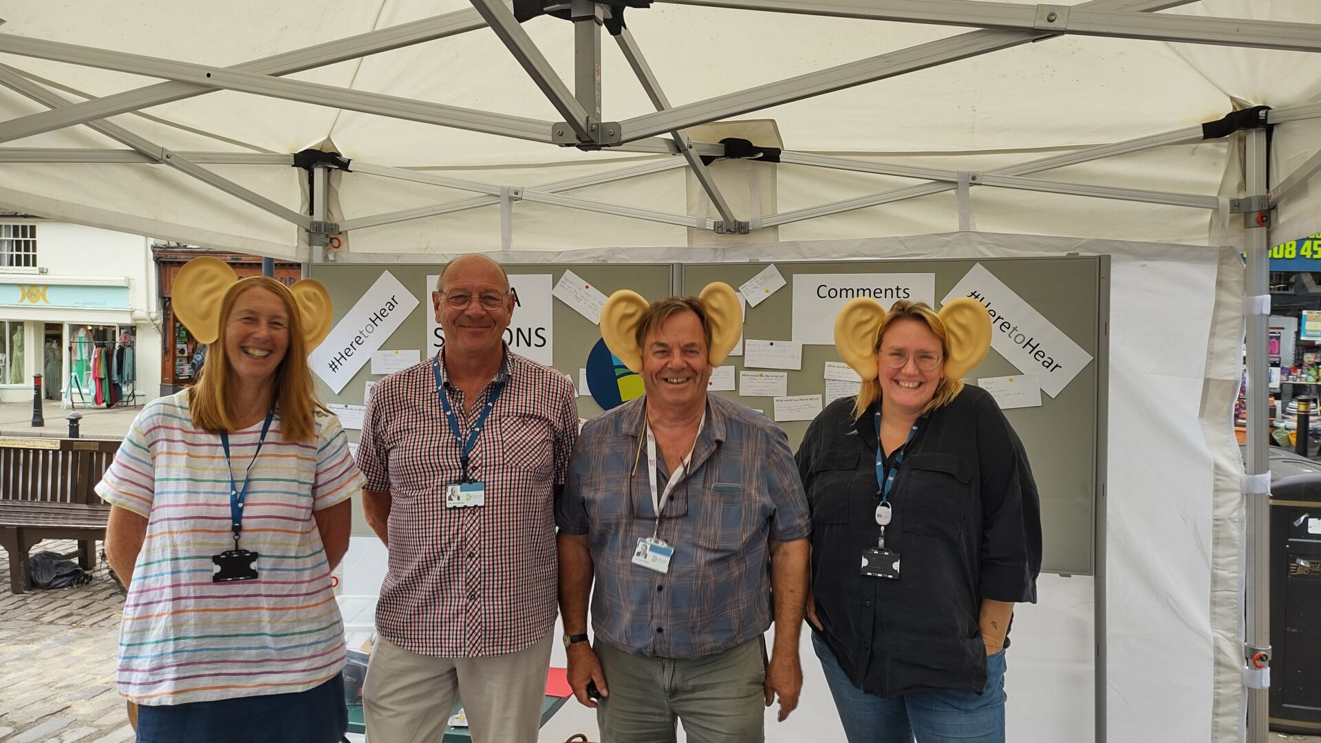 Cllr Laura Beddow joined by council officers at sofa sessions event