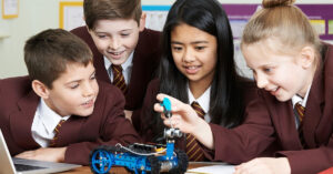 Image of school children engaged in activity