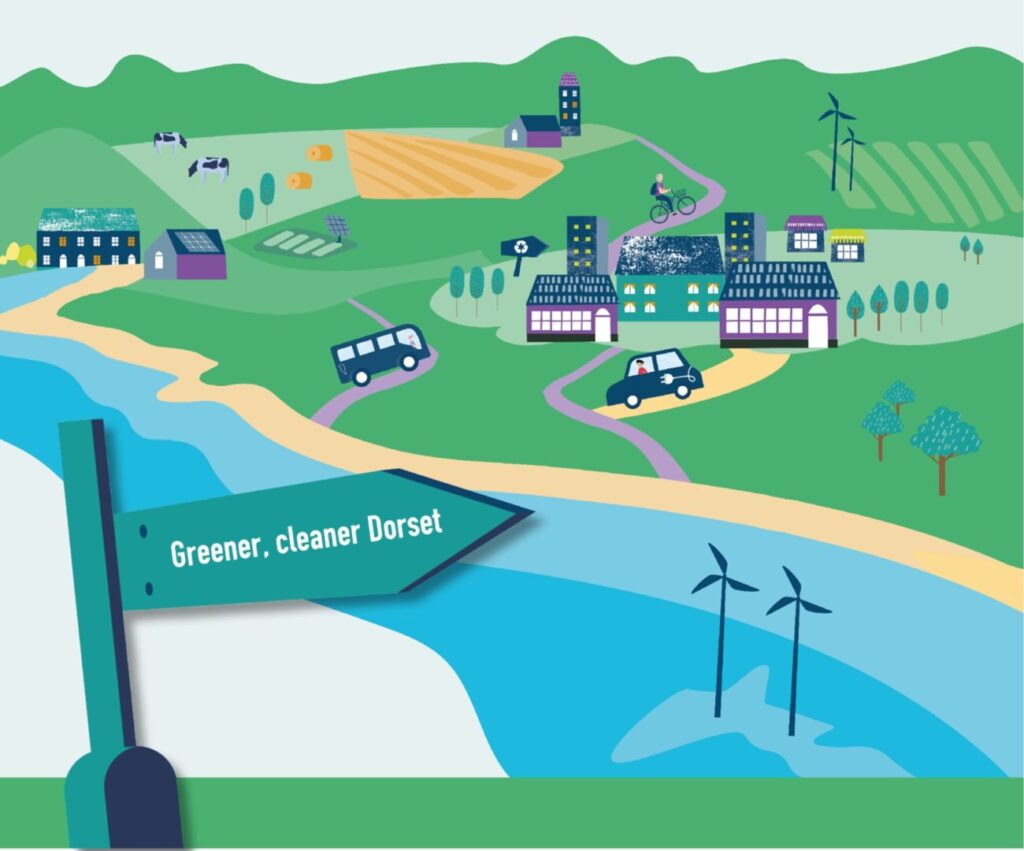 graphic of greener cleaner Dorset