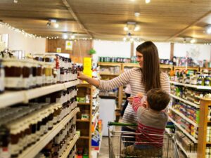 Someone shopping with a child