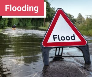 Flood warning sign