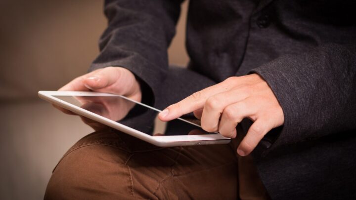 Person using a tablet or iPad