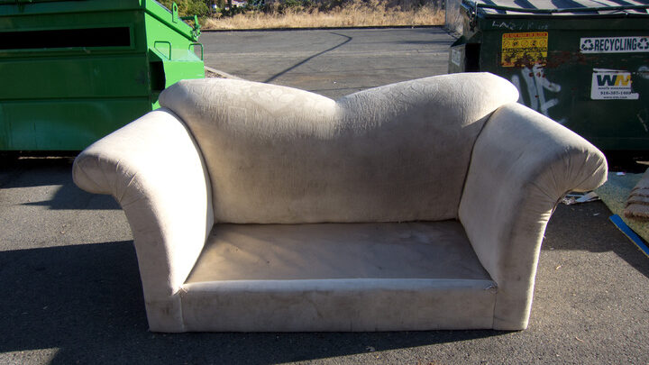 Sofa dropped off for disposal