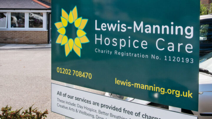 Sign outside Lewis Manning Hospice
