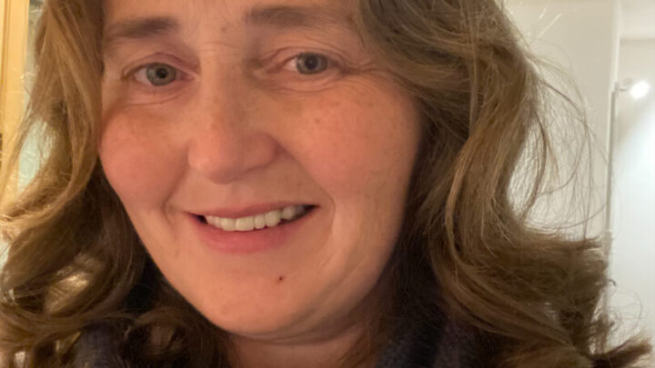 lady with smiling face