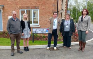 Dorset Council, Aster and Countryside Partnership representatives on site