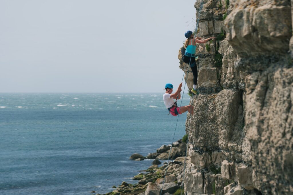 children rockclimbing