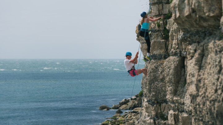 children rockclimbing