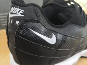 View of heel on a counterfeit Nike trainer